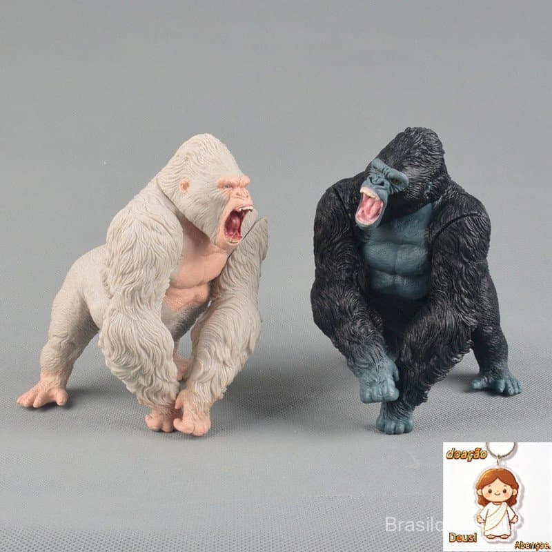 6 Godzilla vs. Figuras de Anime Estilizadas: Rei da Ilha da Caveira Kong, Rei Monstro Chimpanzé, Orangotango, Gorila Bra