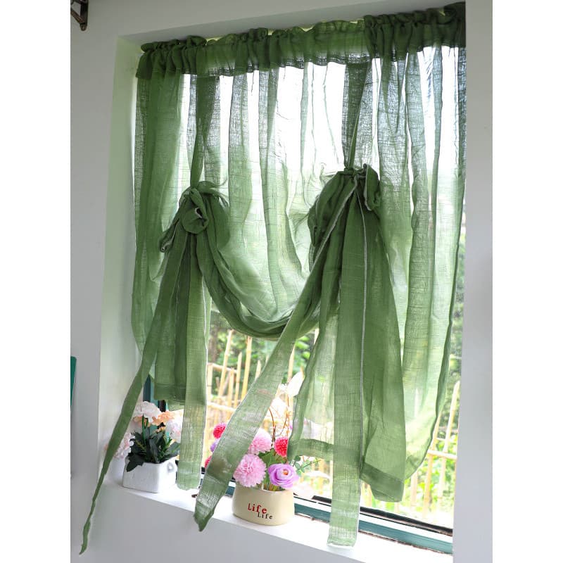 Cortina de elevação retrô Pastoral Country americano, tela decorativa, cortina de porta, cozinha, banheiro, janela peque