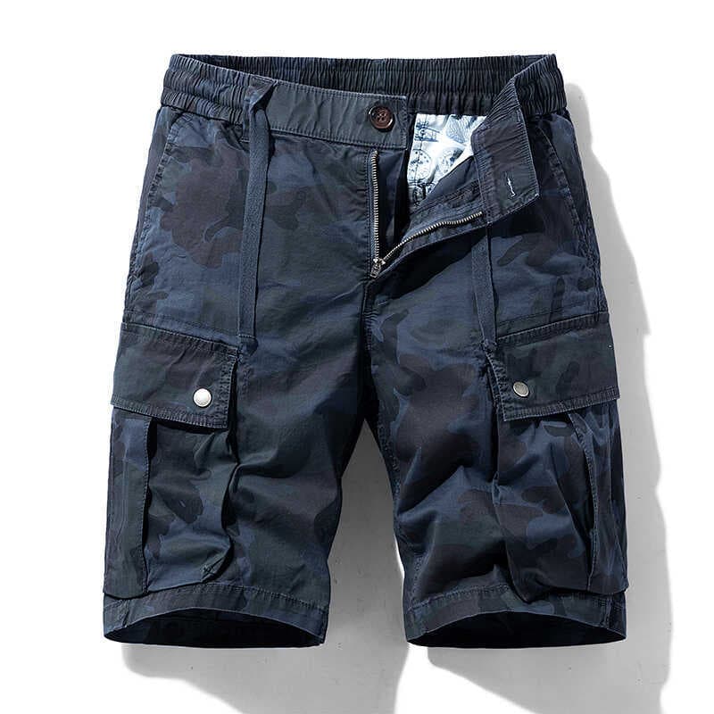 Americano Retro Casual versão coreana moda na moda puro algodão camuflagem calças médias de cinco pontos solto Multi-bol