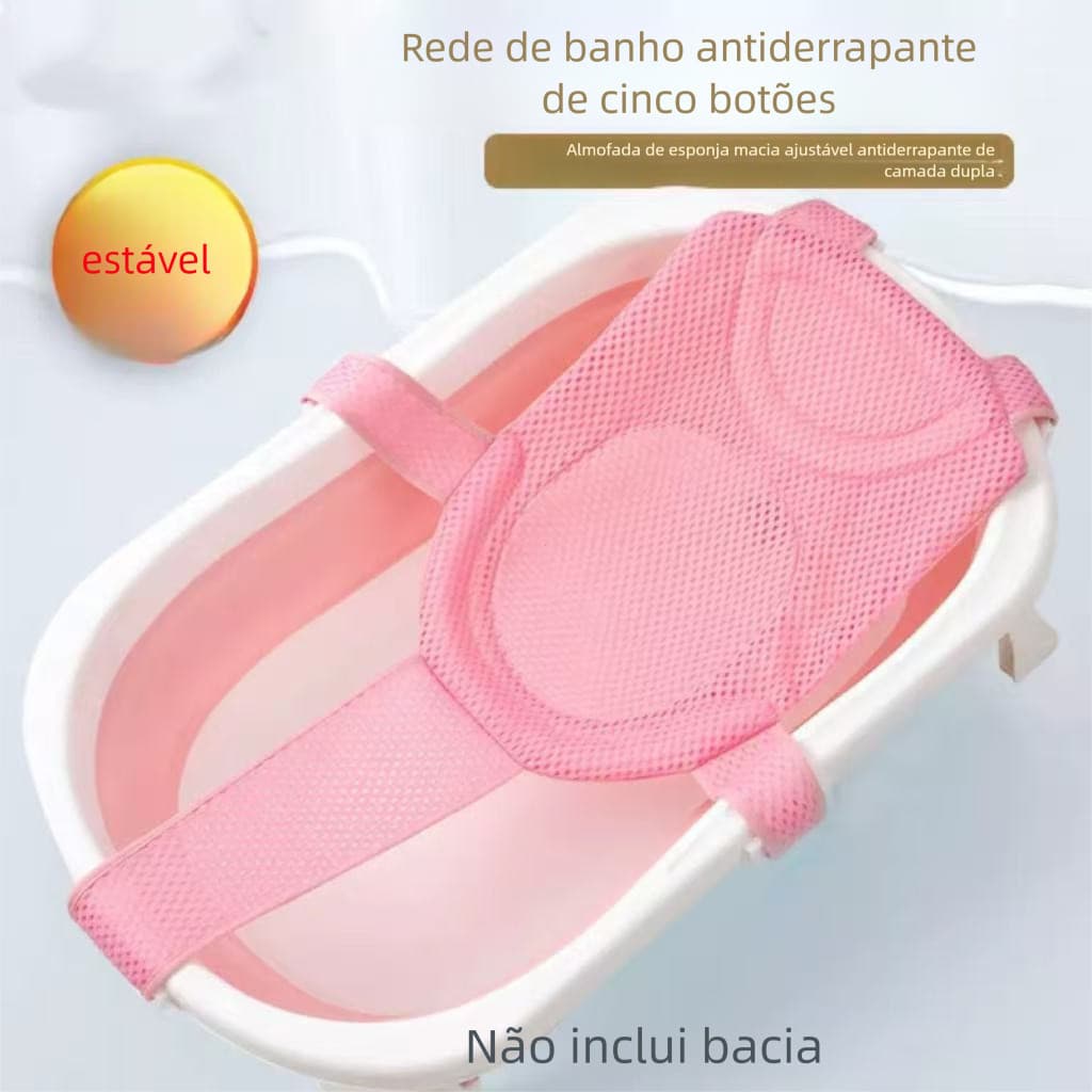 Rede de proteção para banheira de bebê e suporte de banho com redução de pressão--3807/3808