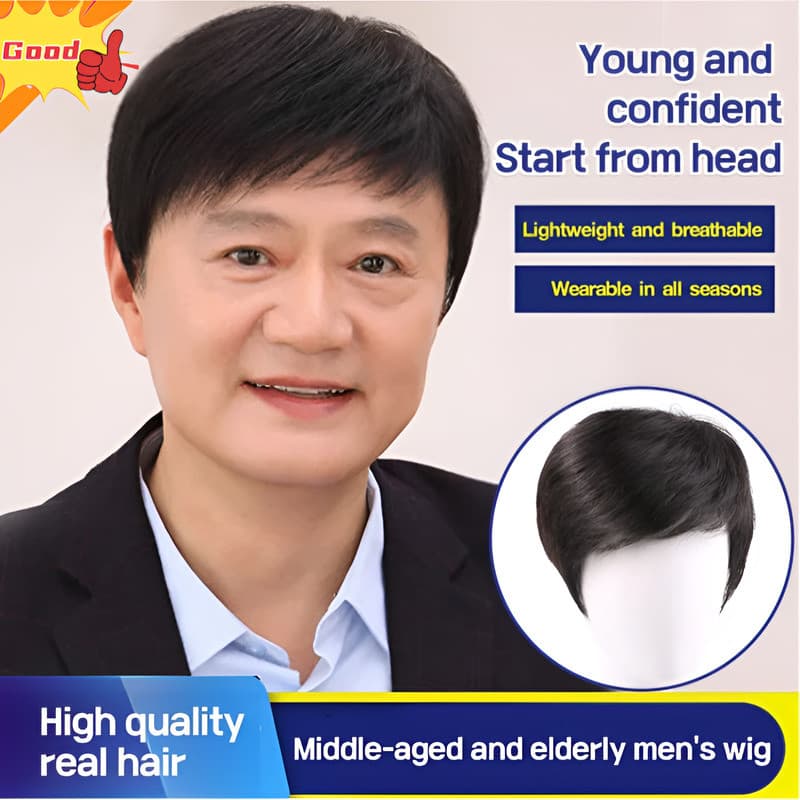 [Fácil de Usar] X23091501FA Cabelo Masculino/Toupee/Peruca Masculina para Homens/Idosos