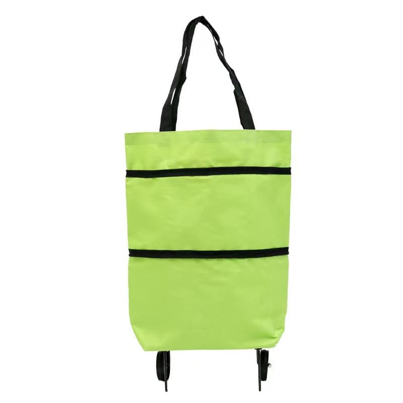 [Estoque Pronto] Sacola De Compras Dobrável Profissional Com Rodas Pano Oxford De Dupla Utilização À Prova D'água Leve C