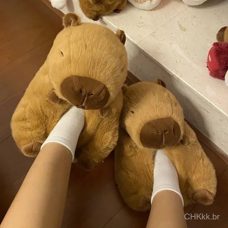 Novos Chinelos Capybara De Inverno Sapatos De Algodão Quente