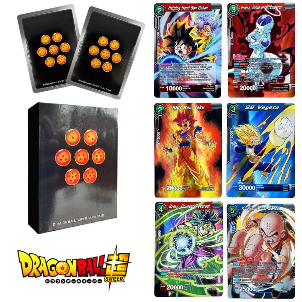 Kit de Cartas Dragon Ball, Cartas de Batalha Raras de Anime, Coleção Proxy TCG Son Goku Saiyan, Brinquedo para Crianças,