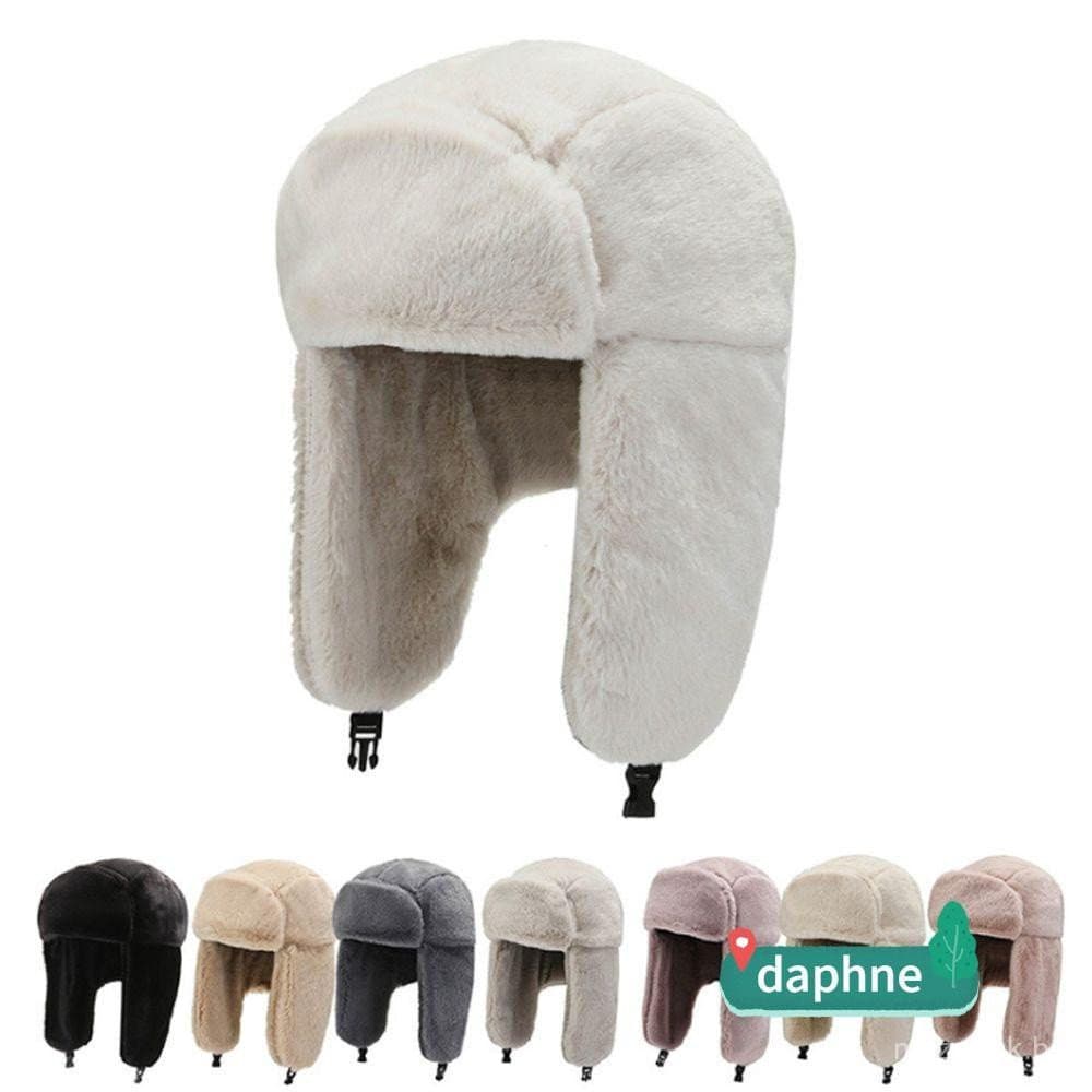 DAPHNE Women Men Warm Trapper Earflap Bonnet Thick Plush Windproof Russian Ushanka Bomber Hat/Multicolor FTFL