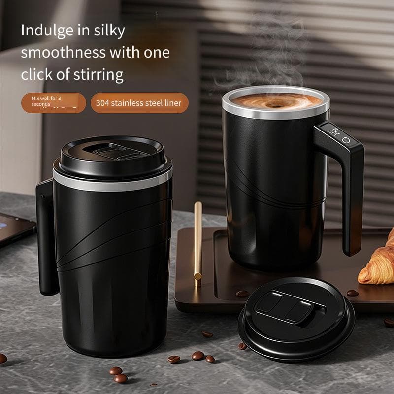 Copo de café de aço inoxidável, medição inteligente de temperatura, liquidificador automático, copo portátil de Milkshak