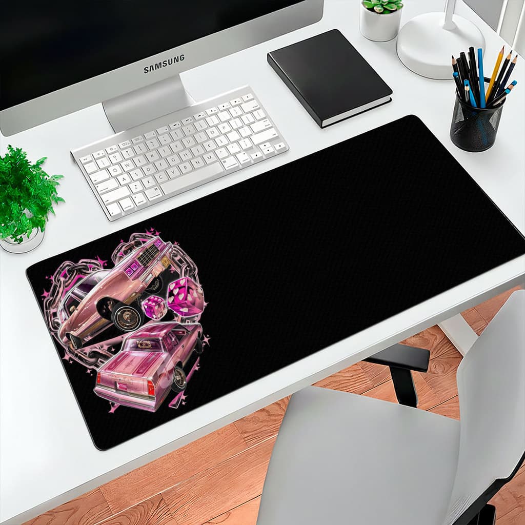 Mousepad Chevrolet Monte Carlo 1986 Rosa 80x30 Gamer Premium Vintage Deskpad Grande Chevete É De Mina