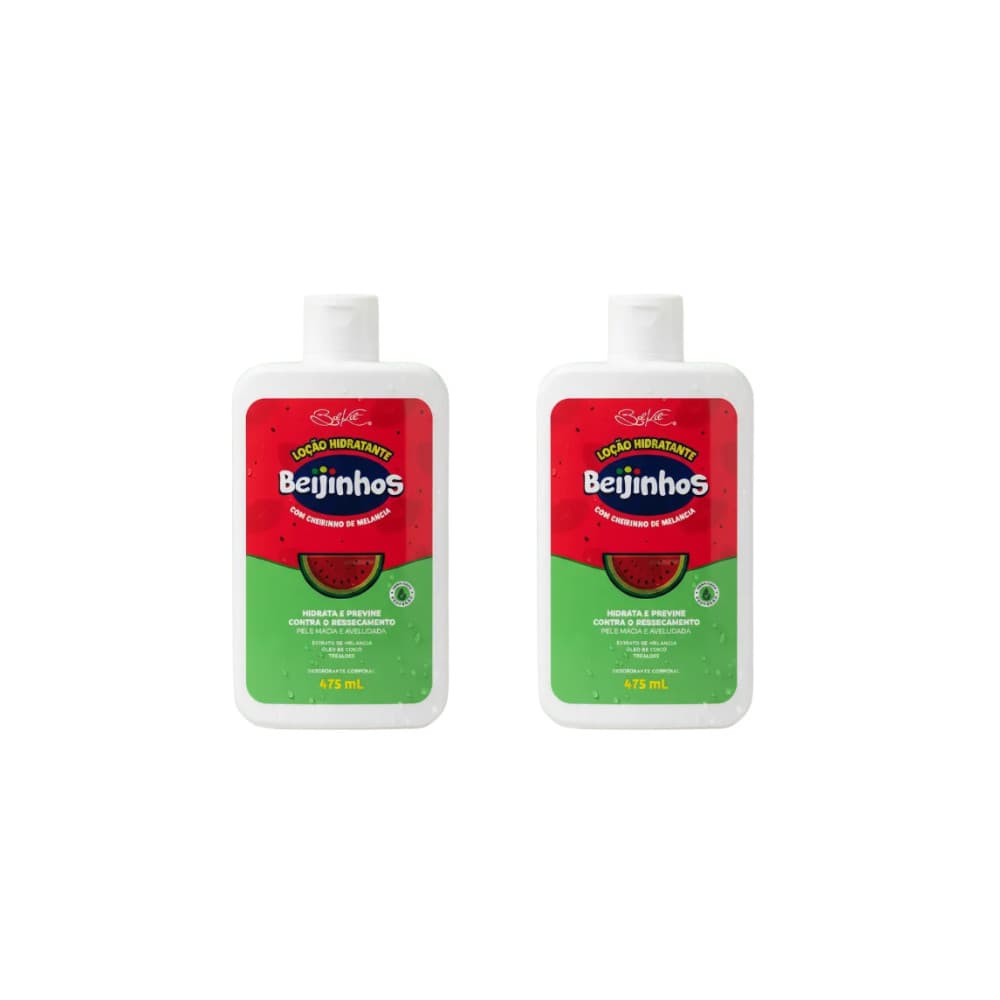 Kit 2 Loções Hidratantes Melancia Linha Beijinhos 475ml