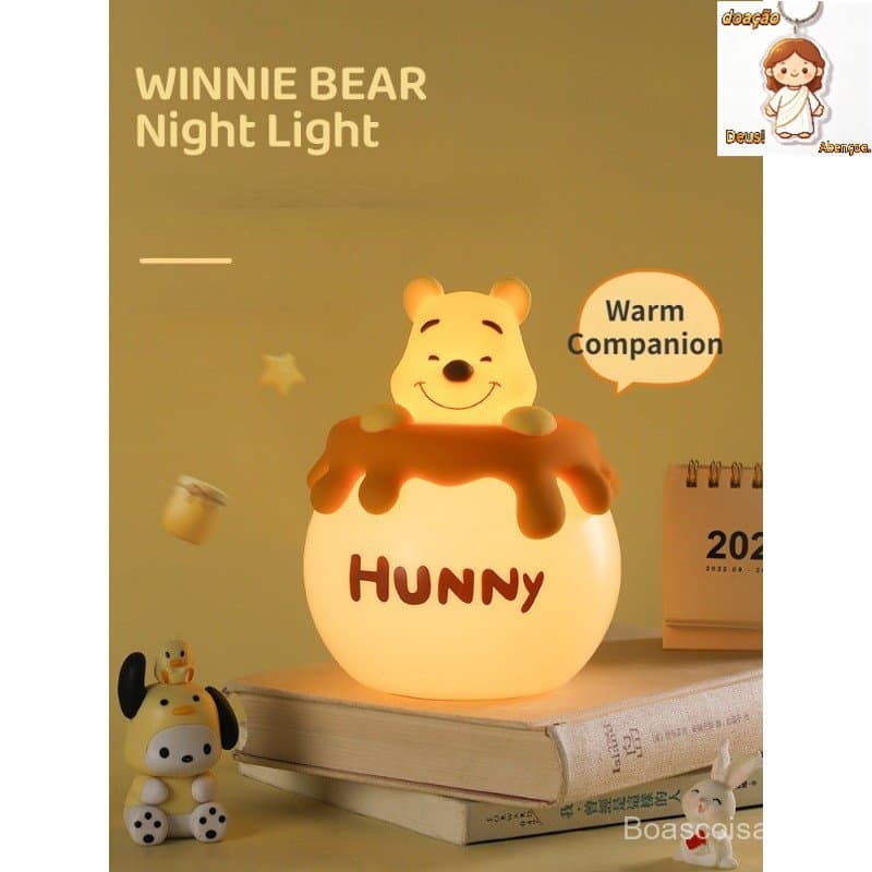 Winnie Urso Luz Noturna Acessórios De Decoração Para Casa Quarto Sono Dormitório Cabeceira Suave Pat Amigo Aniversário P