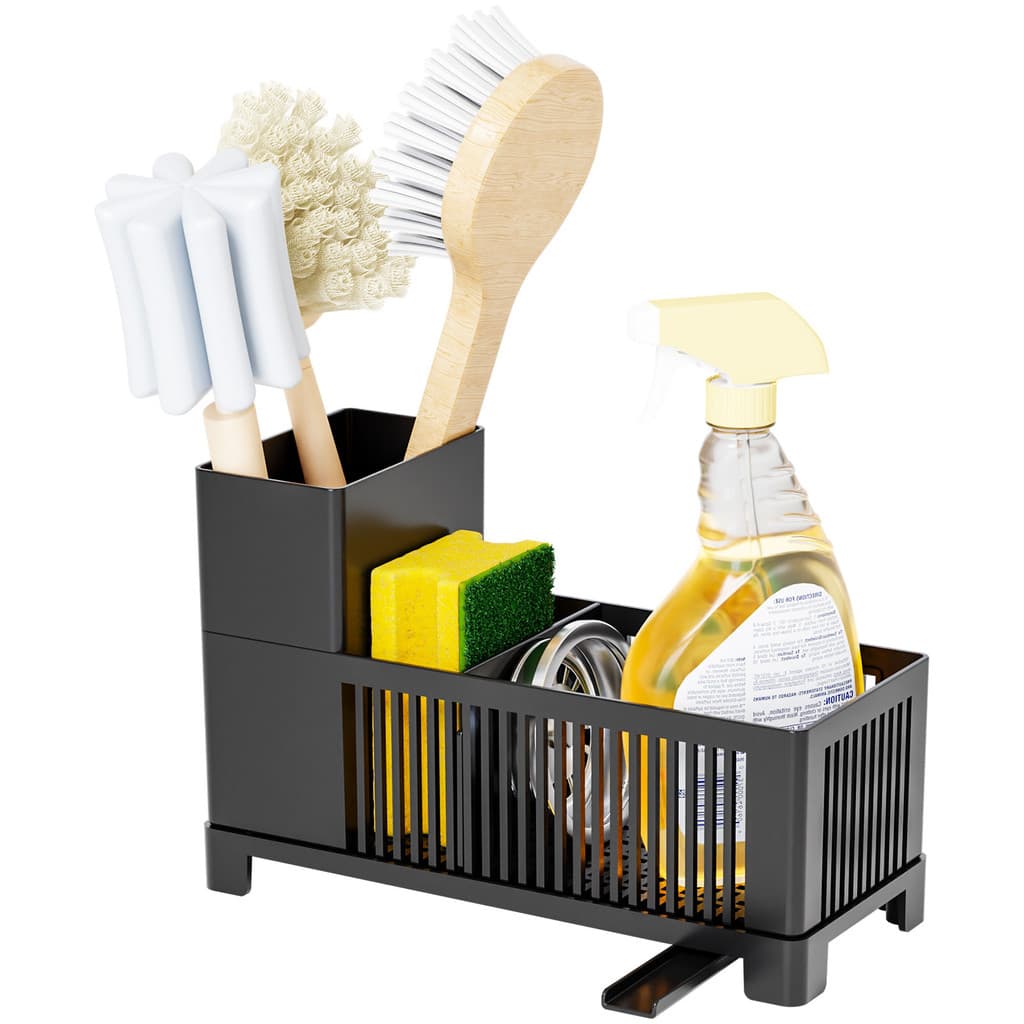 Novo suporte transfronteiriço para detergente de pia de cozinha, suporte para esponjas e panos de cozinha com drenagem,