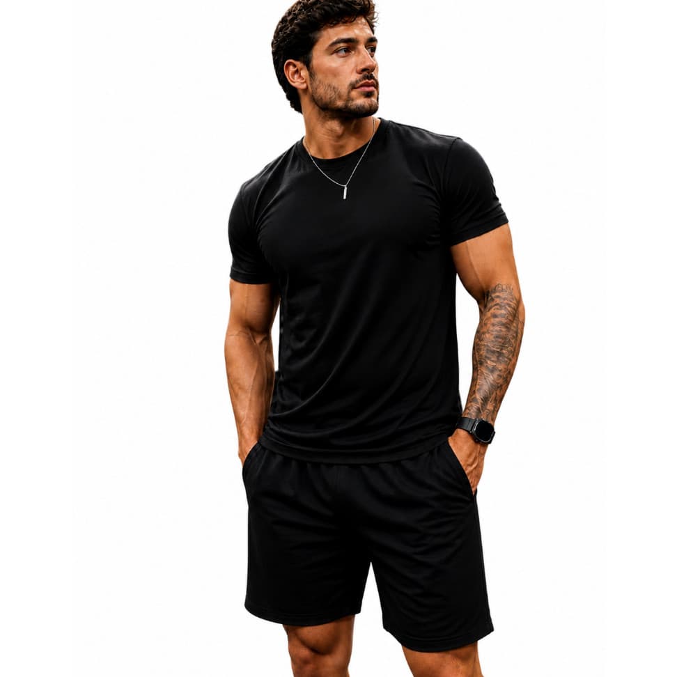 Kit Camiseta Dry Fit Short Tectel Elastano PROMOÇAO Envio Imediato