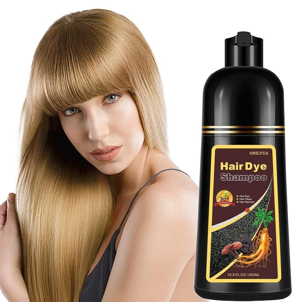 QJMI Este Shampoo é adequado para cabelos grisalhos escuros, todos os tipos de cabelos marrons e tintura de cabelo preta