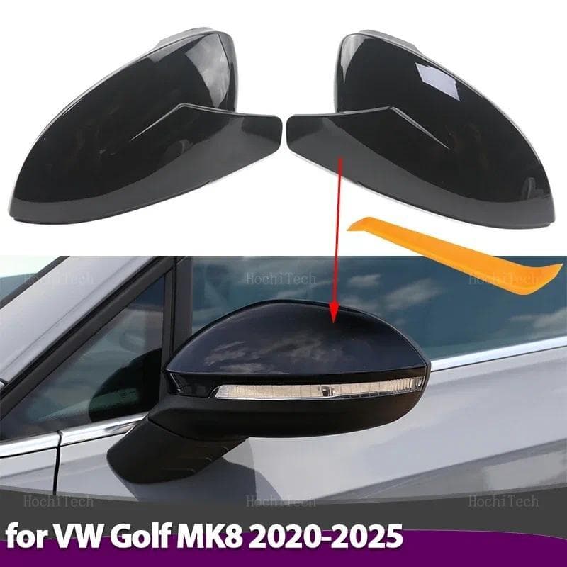 Para Volkswagen VW Golf 8 MK8 VIII 8R R GTI GTE GTD 20-25 Preto Espelho Capa Chifre Estilo Retrovisor Lateral Do Carro G