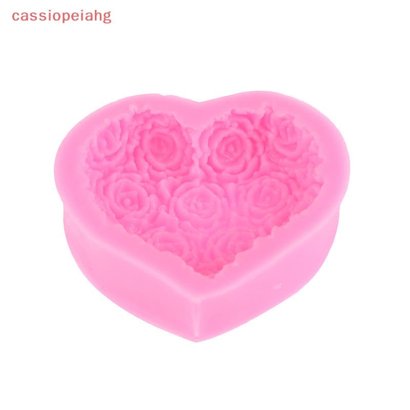 1 molde de silicone em formato de coração de rosa, adequado para fazer sabonete, chocolate, balas de goma, argila polimé