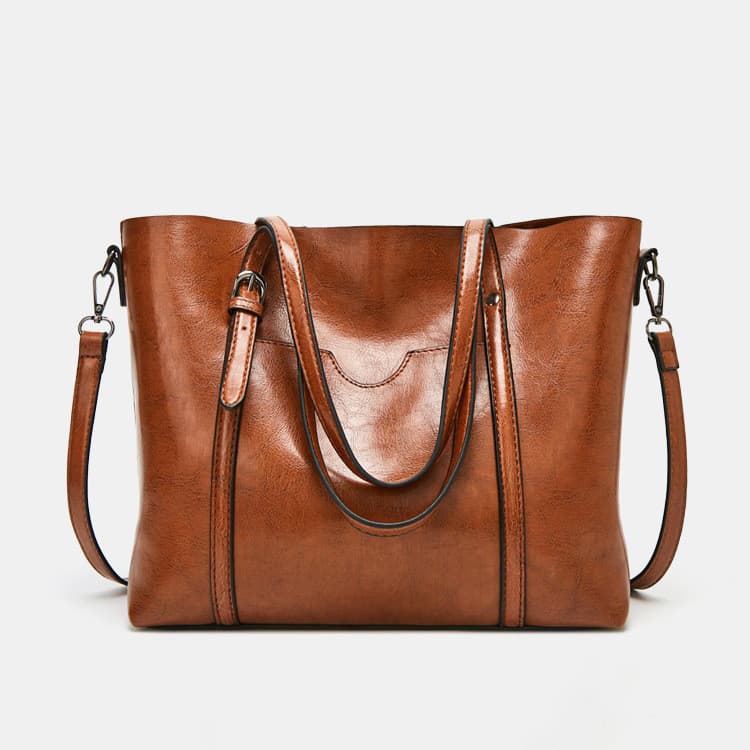 Nova moda grande capacidade europeu americano feminino saco moda cera de óleo couro portátil sacola simples senhoras bol