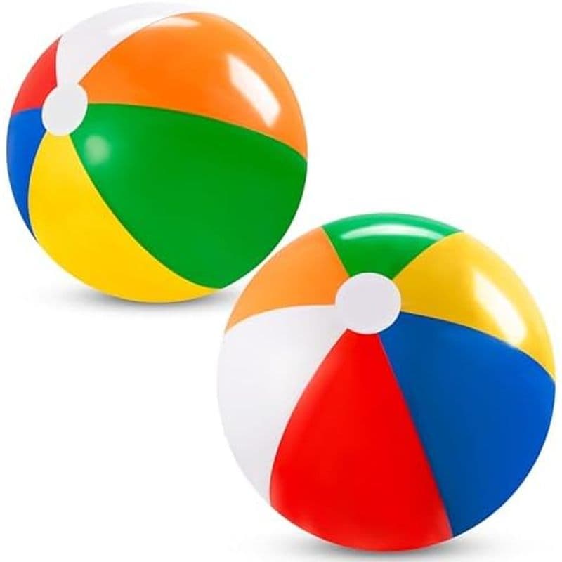 JOYIN 2-Pack 20 " Bolas De Praia-Brinquedos De Piscina Grande Bola Inflável Jogos De Água Para , Clássica Cor Arco-Íris