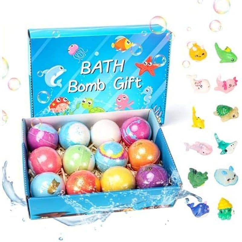 Bombas De Banho Naturais Para Crianças (Pacote Com 12)-Mega Bubbles , Infantis Surpresa Interna De Páscoa Brinquedos Int