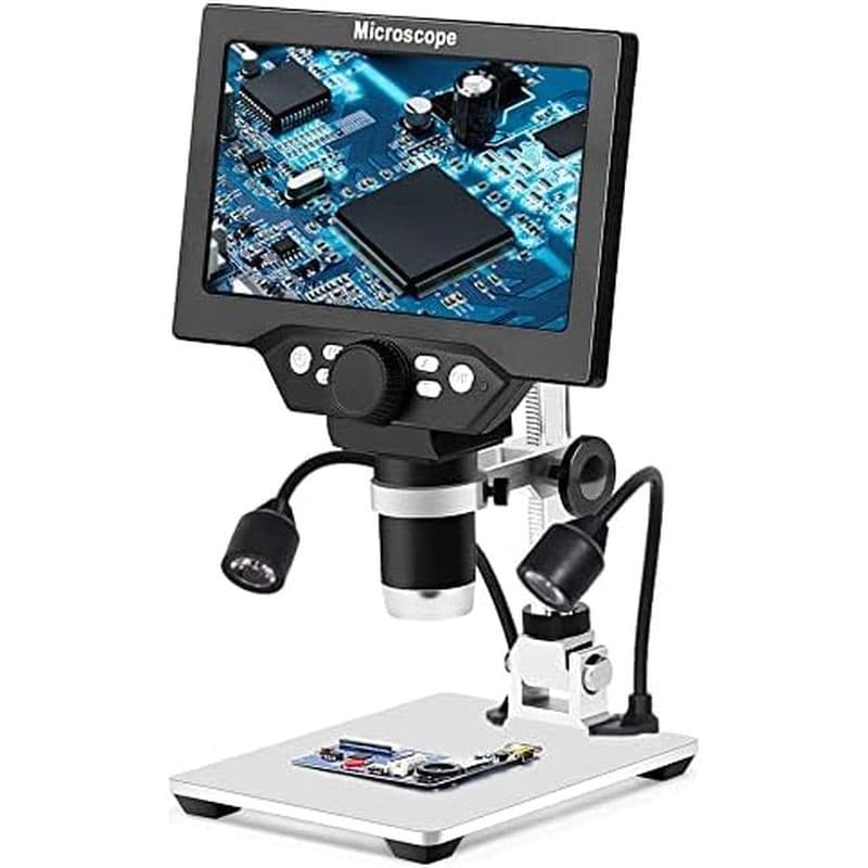 Microscópio Digital L De 7 " Para Adultos , Lupa De Moedas 1200X Com Tela , Câmera USB 12MP 1080P , Suporte De Metal , 8