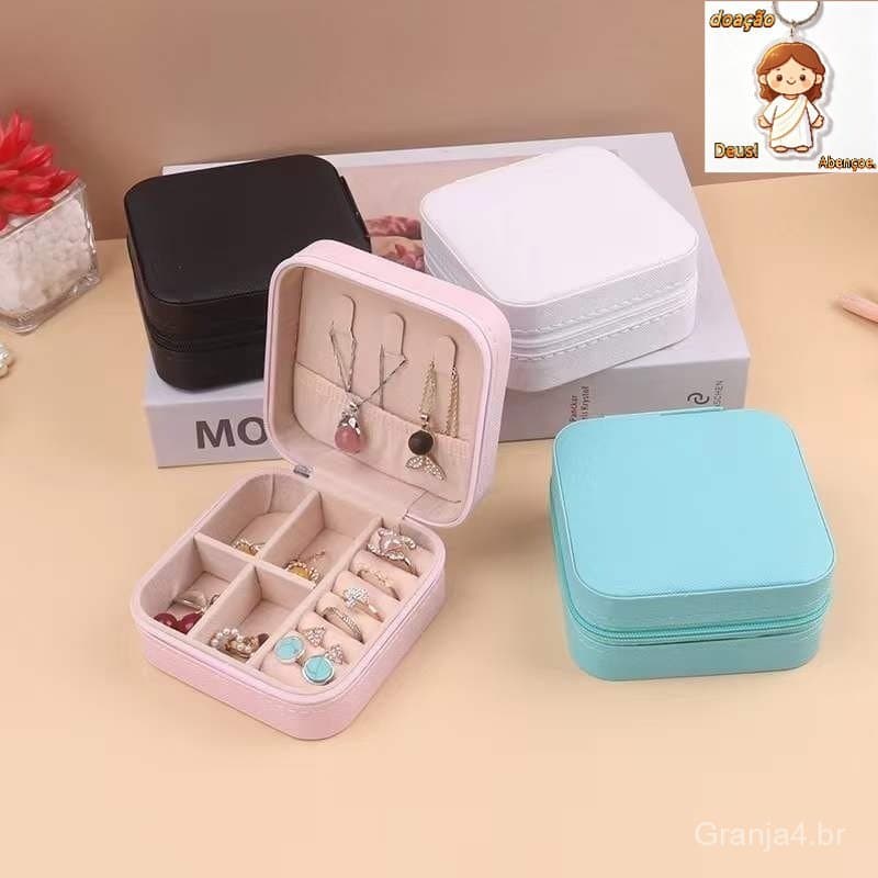 ANA1108 KIT 12 pcs Porta Jóias Portátil Caixinha Bolsa de Armazenamento Colar Brincos Anéis
