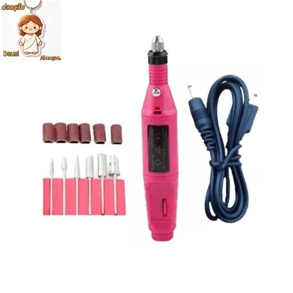 Lixadeira de Unhas Elétrica com Broca e Motor Bivolt para Manicure e Pedicure  USB