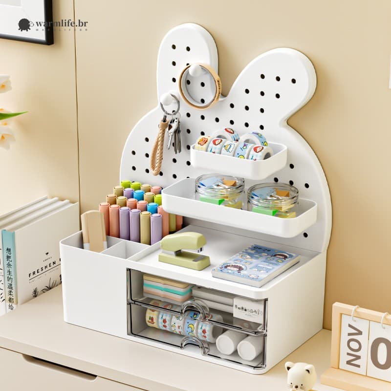 Rack De Armazenamento De Placa De Furo De Mesa-Organizador Para Dormitório Estudantil De Escritório