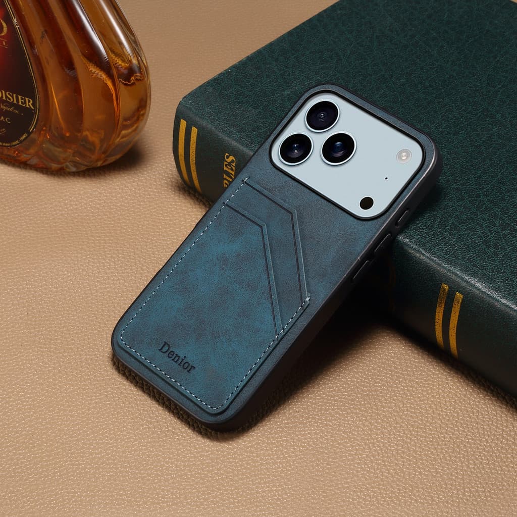 [Novo produto de capa de couro] Denior adequado para IPhone17ProMax/16/resistente a choques/capa de couro para cartão/po