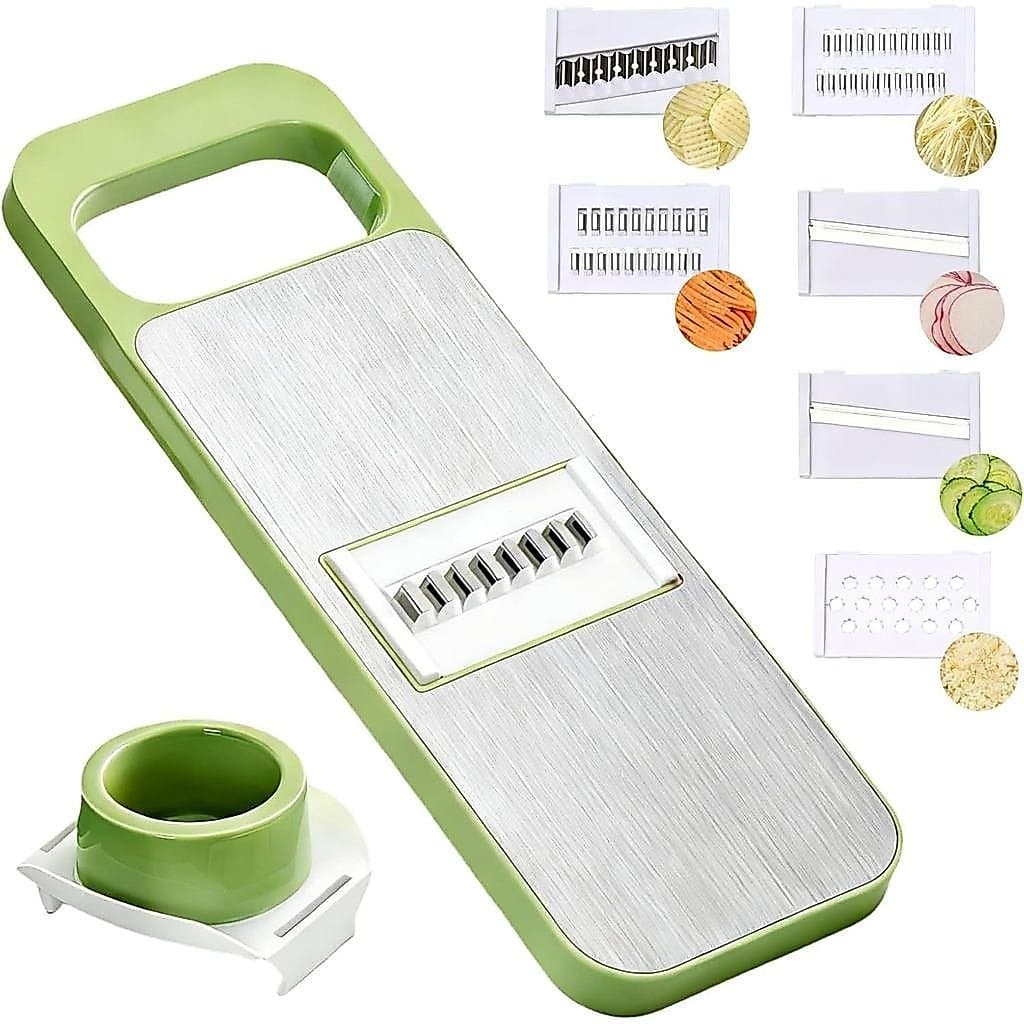 Cortador de vegetais estilo mandoline seguro com protetor de mão deslizante, versão atualizada 2026, picador de vegetais