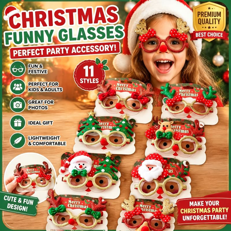 Armação De Óculos De Natal , Engraçados Para Festa , Decoração Crianças E Adultos , Adereços Fotos De Férias , Cynthia
