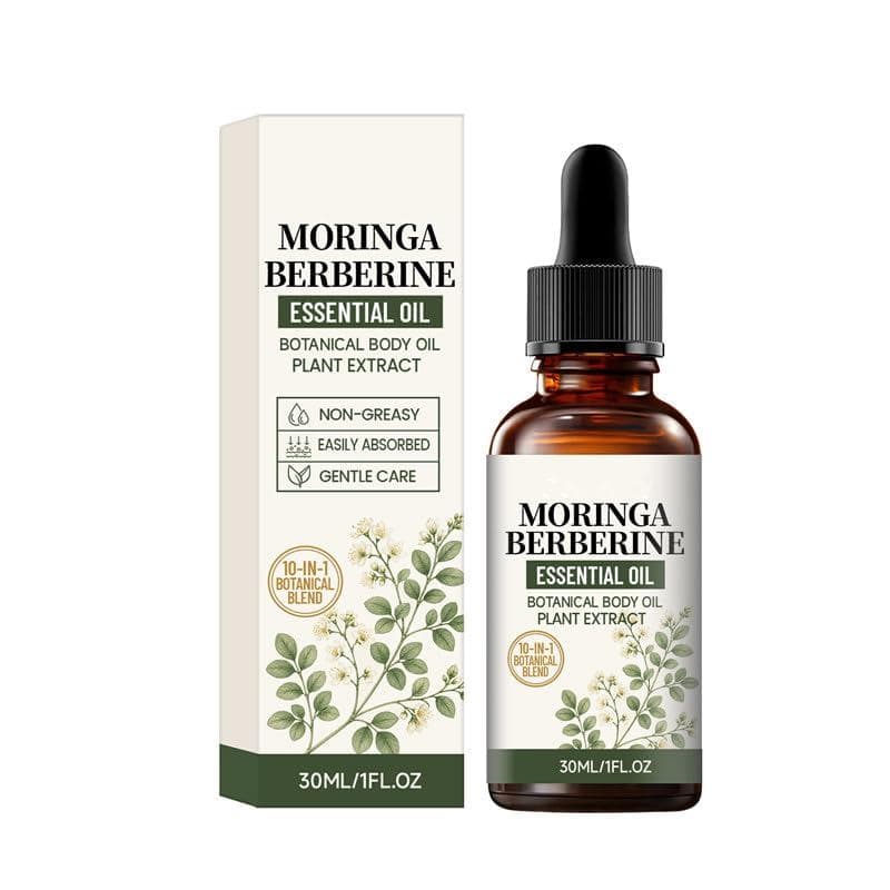 Óleo Corporal Botânico de Moringa e Berberina, Extrato de Planta, Mistura 10 em 1, Não Oleoso, Facilmente Absorvido, 1 f