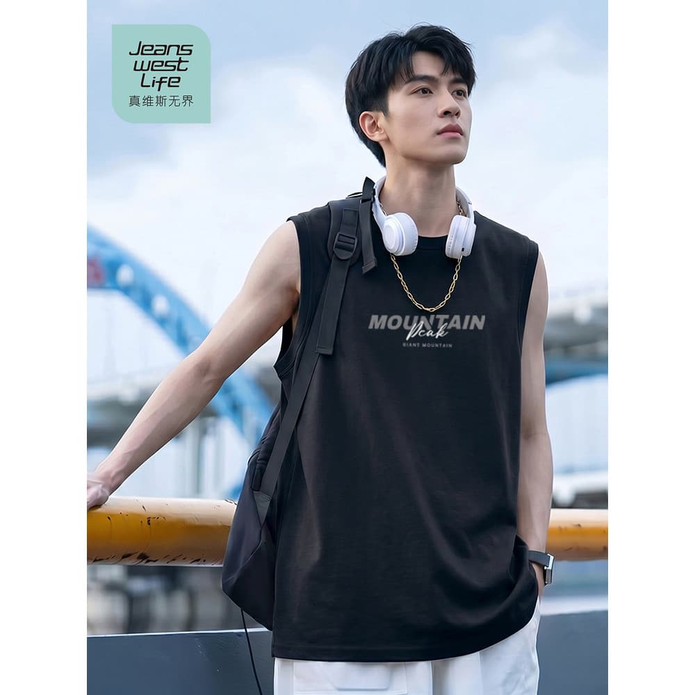 Zhenweisi LIFE americano puro algodão sem mangas camiseta verão respirável colete de Fitness masculino na moda rufião bo