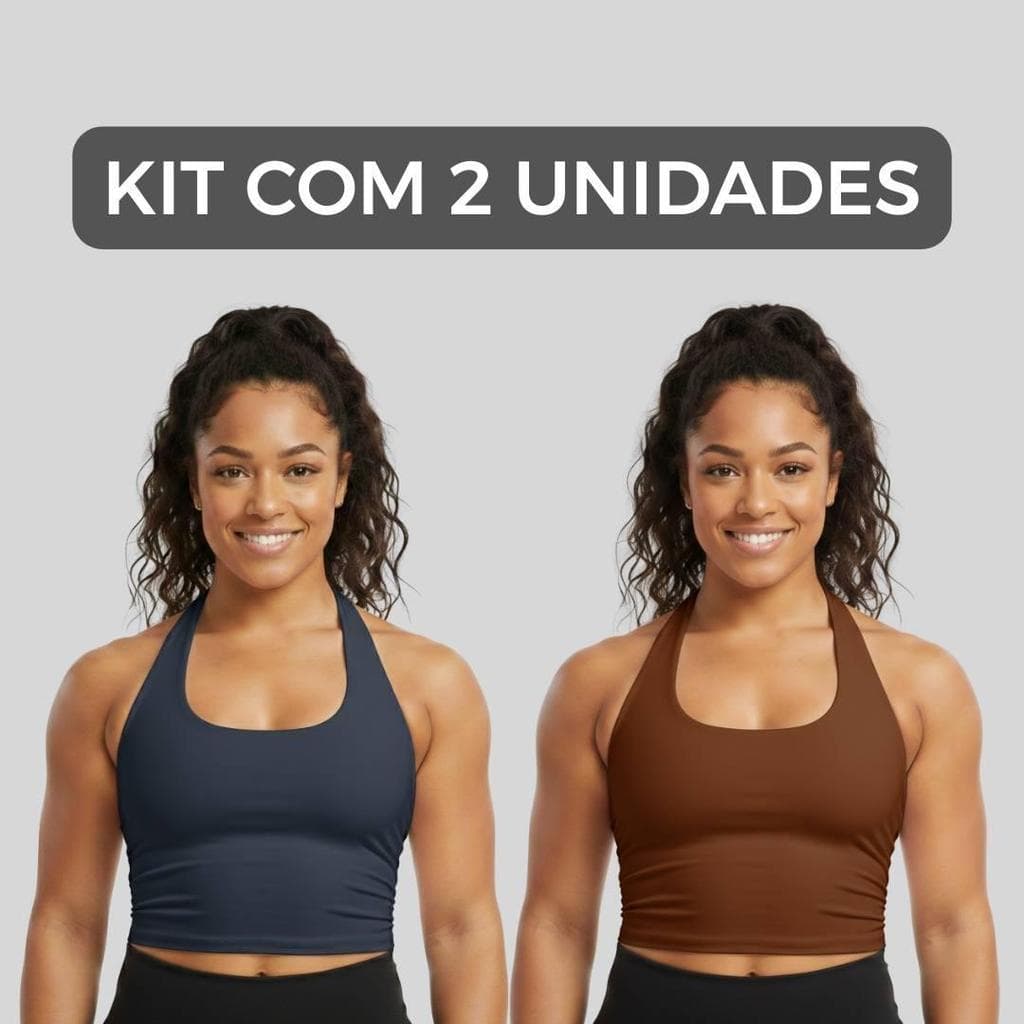 Kit 2 Cropped Feminino Frente Única Casual Academia