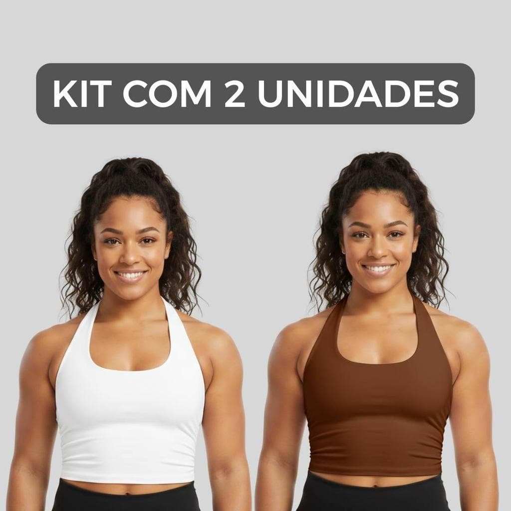 Kit 2 Cropped Feminino Moda Fitness Frente Única