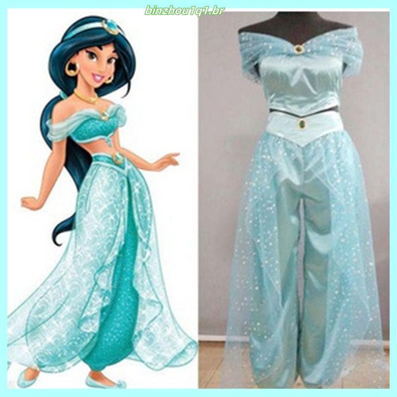 Adulto desempenho de palco traje Arah lâmpada mágica Role-Playing princesa jasmim adulto cosplay traje