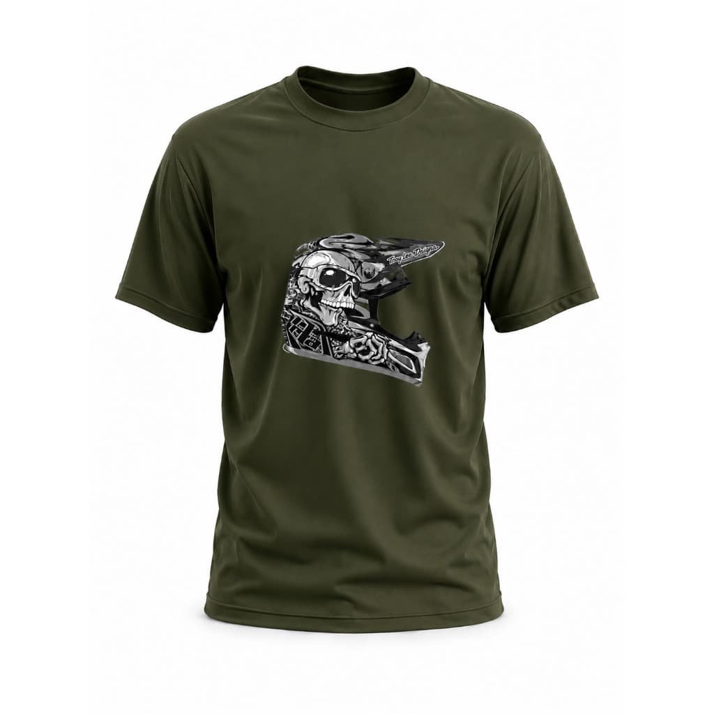 Camiseta Masculina Estampa Capacete Moto Moderna Alta Qualidade