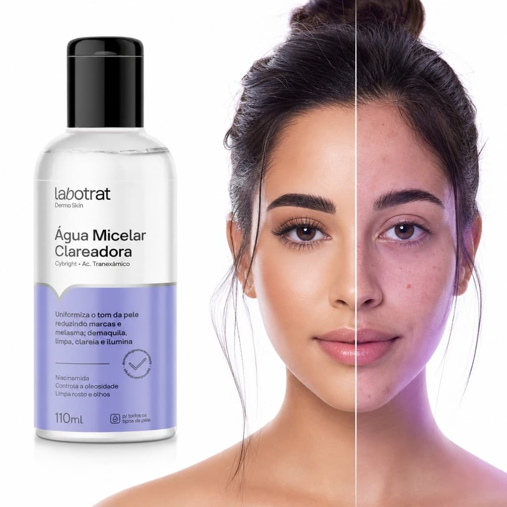 Água Micelar Clareadora 110ml Limpeza Profunda Efeito Uniformizador Pele removedor maquiagem
