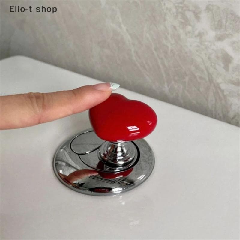 Lidar Com Botão De Pressão Do Vaso Sanitário Em Forma De Coração Interruptor Tanque Banheiro Decoração Da Sala De Banho