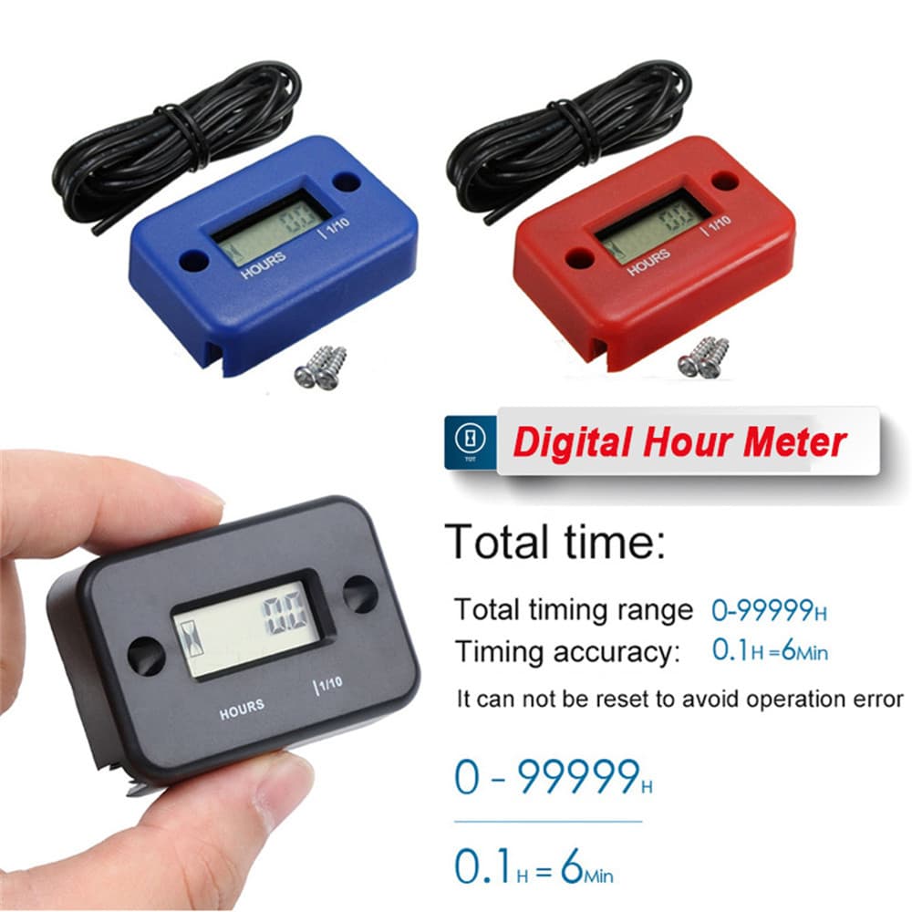 Tacômetro Digital LCD À Prova D'água Contador De Horas Para ATVs , Medidores De Motocicleta , Motos De Neve , Barcos , G