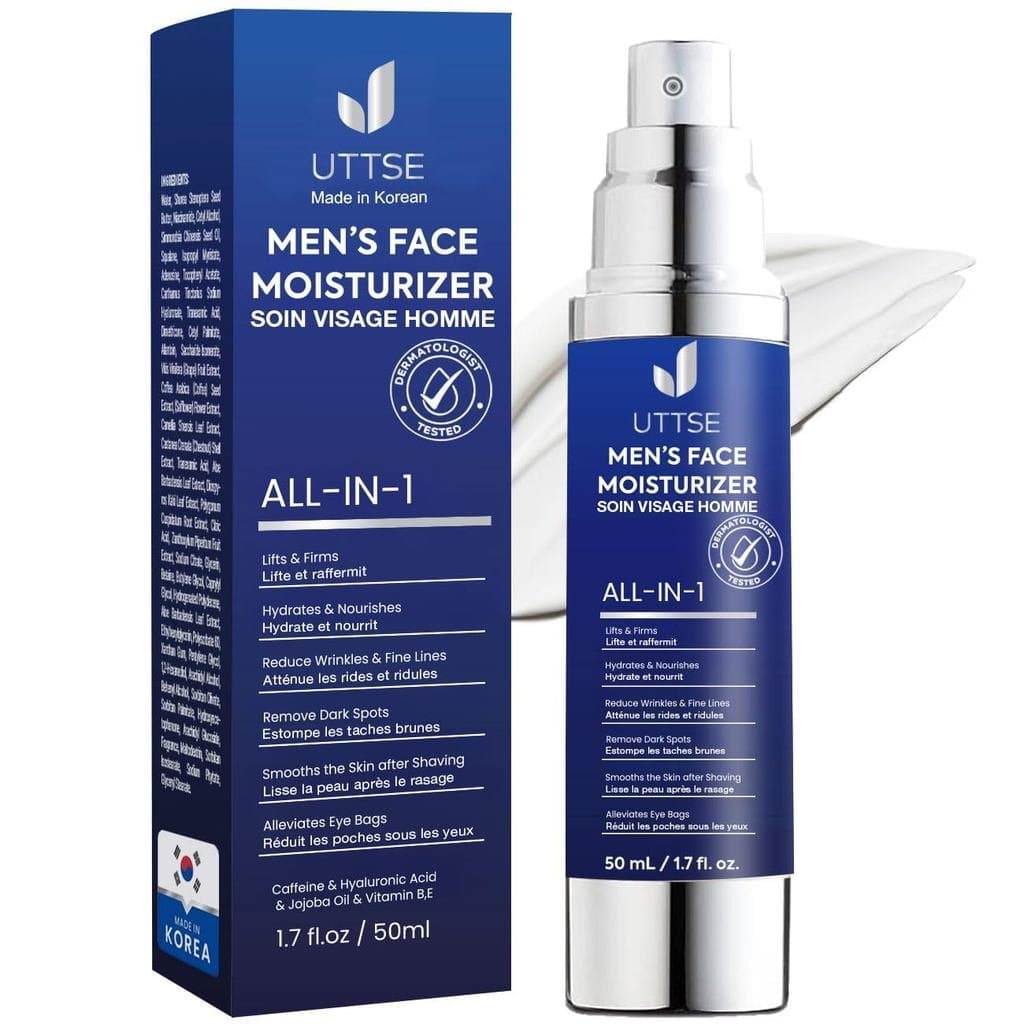 Hidratante Facial Masculino 6 em 1 - Reduz Bolsas nos Olhos, Olheiras e Inchaço - Cuidados Masculinos - 1,7 fl oz - Fabr
