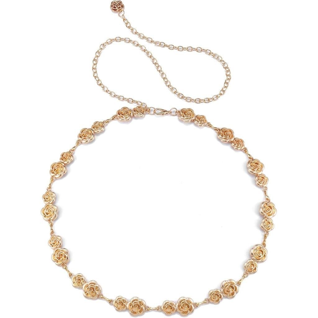 Cinto de corrente feminino, cinto de metal para cintura, cinto de corrente rosa, de elástico para vestidos e jeans