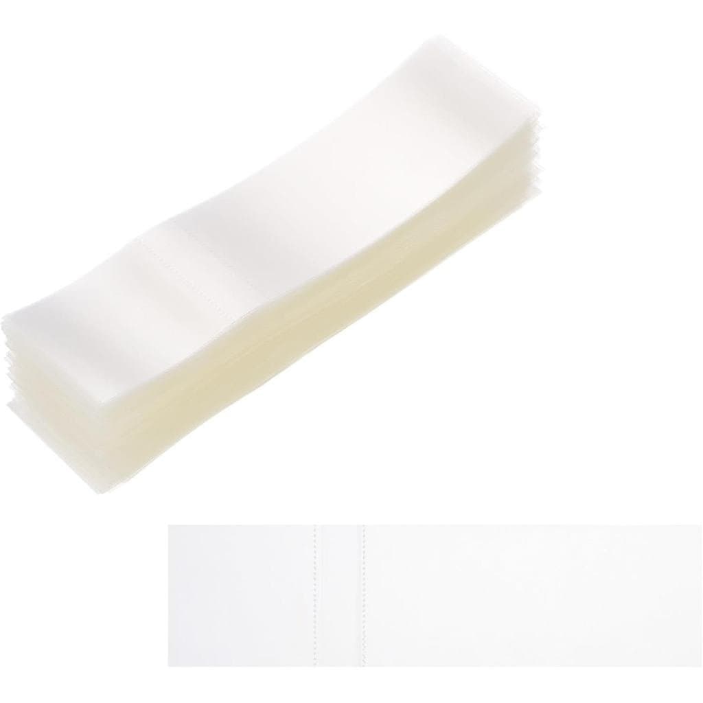 PATIKIL 65x60mm Bandas Termoencolhíveis Perfuradas de PVC, 1000 Peças, 0,05 mm/2 Mil de Espessura, Selagem Termoencolhív