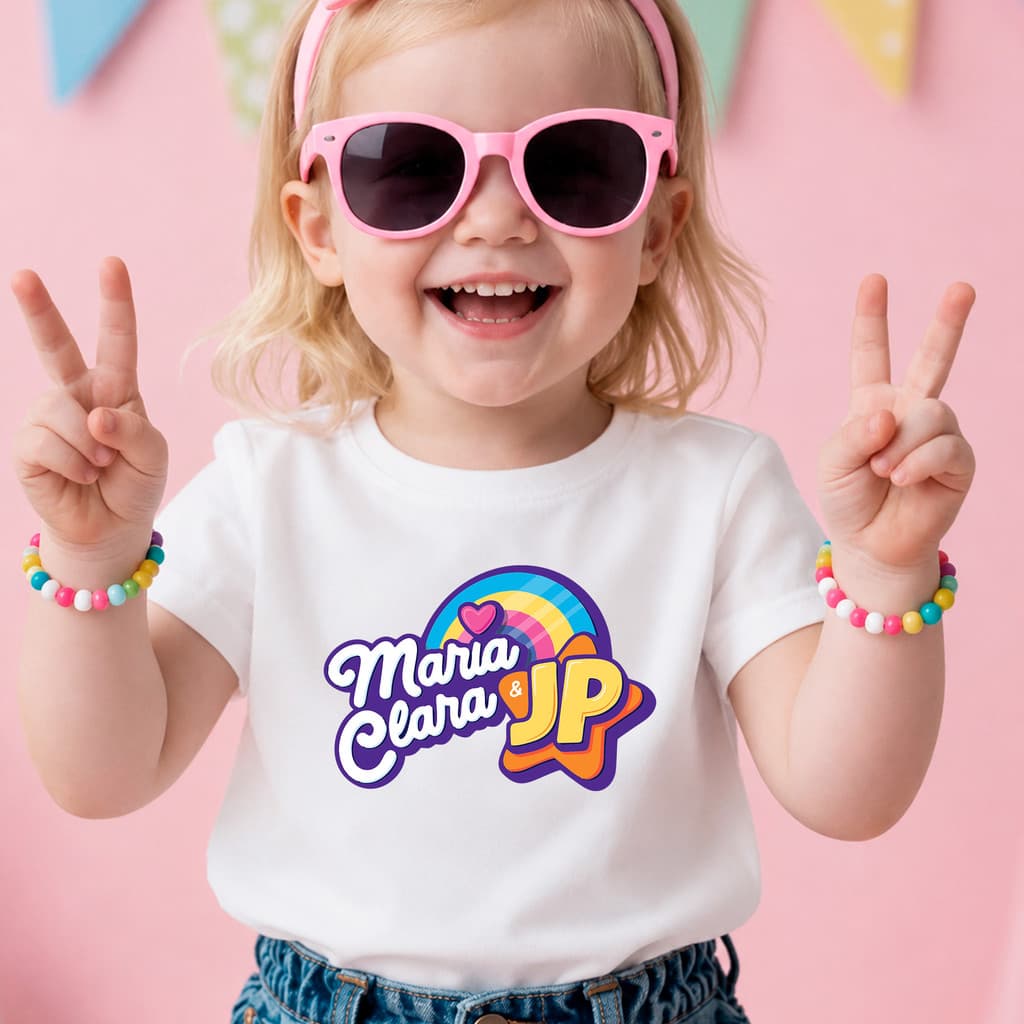 Camiseta Infantil Maria Clara e JP Juvenil 100% Algodão Premium Alta Qualidade Moda 2026