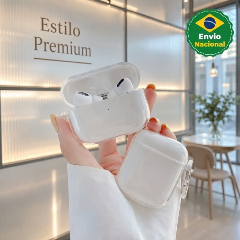 Capa Transparente para AirPods 1 2 3 4 Pro e Pro 2 Anti Impacto