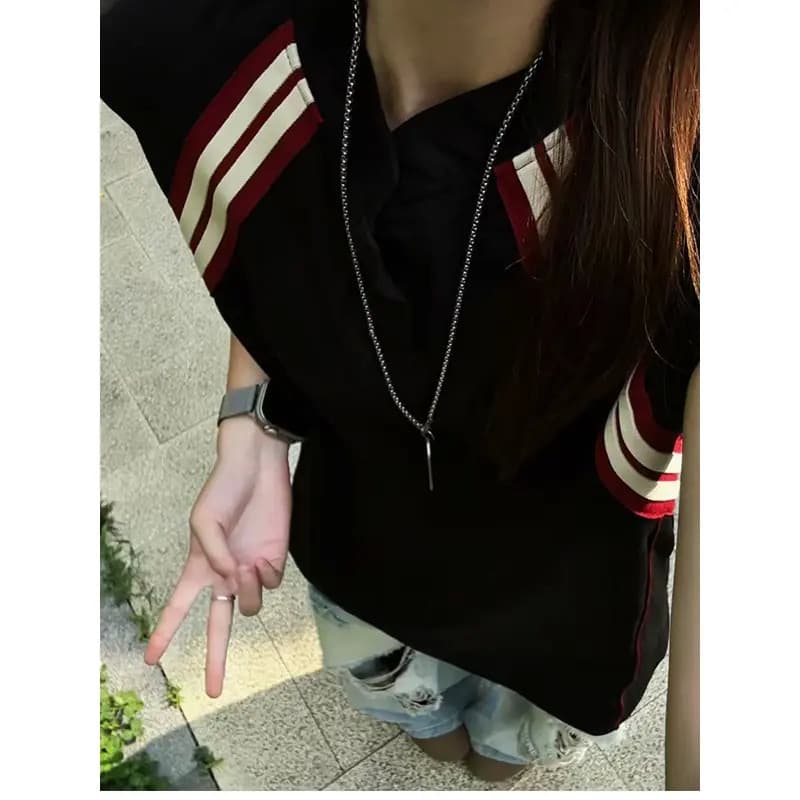 Americano High Street costura listrado com decote em v masculino verão Fitness esportes sem mangas camiseta basquete col