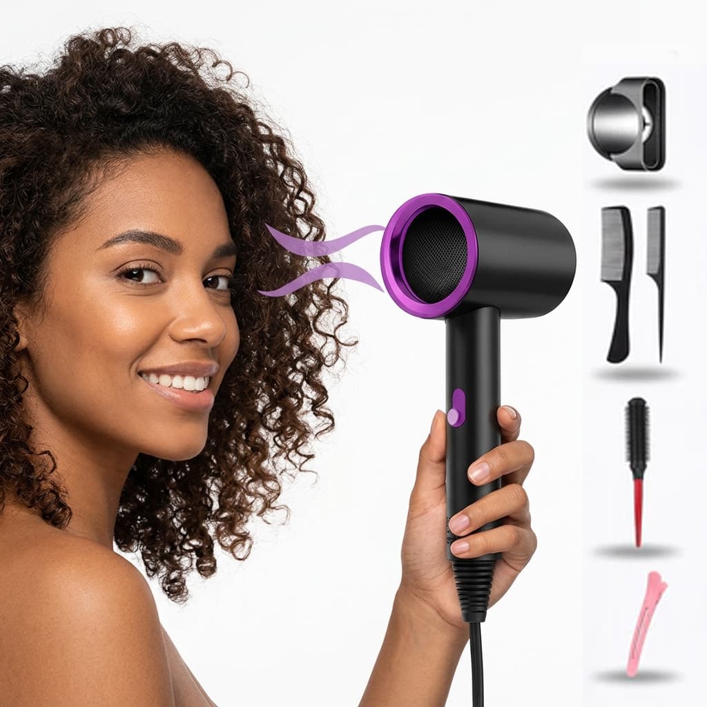5 em 1 - Secador de Cabelo Profissional com Design Compacto e Leve - 110V-