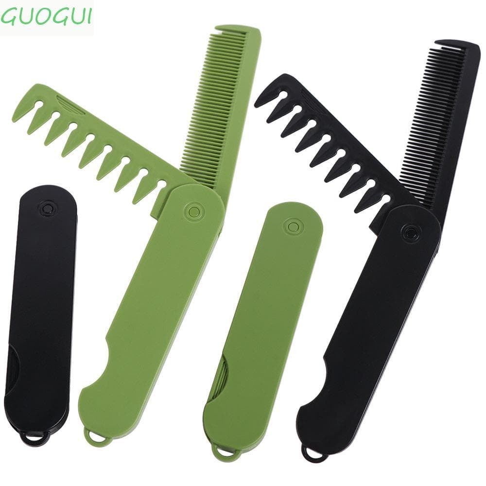 Pentes De Bolso Dobráveis Portáteis GUOGUI , Pente Multifuncional De Cabeça De Óleo De Dente Largo 2 Em 1 , Antiestático