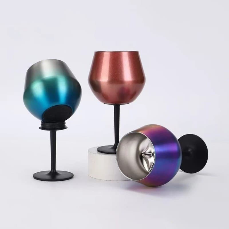 Taça de vinho térmica 2 Em 1 420ML Vira Copo Removível Com canudo de De Aço Inoxidável 304 Forma De U Isolamento Duplo