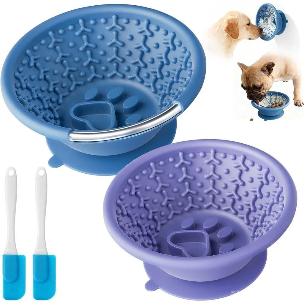 Não inclui tigela e tapete, brinquedo anti-ansiedade de aço inoxidável na cor azul, alimentação lenta, boca da tigela la