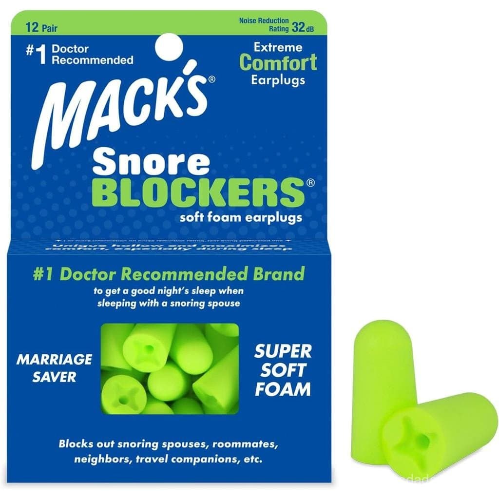 Protetores Auriculares Macios SnoreBlockers da Mack, 12 Pares – 32dB Alto NRR, 37dB SNR – Protetores Auriculares Confort