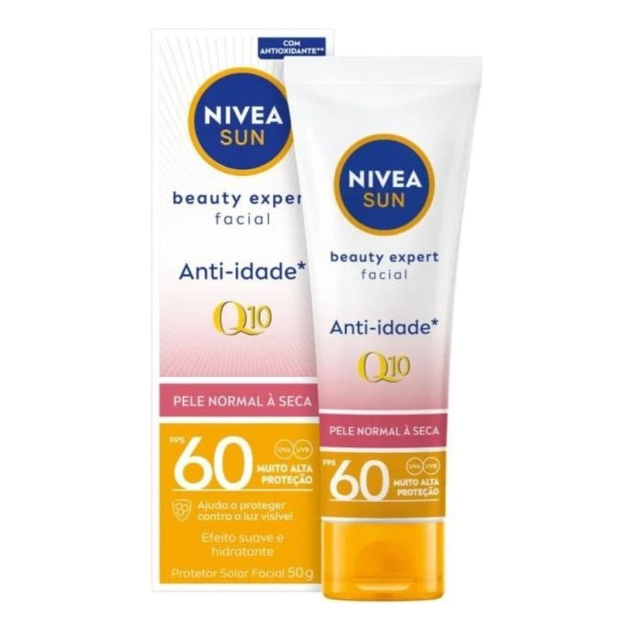 Protetor Solar Facial Nivea Q10 FPS60 Anti-Idade Sun Beauty