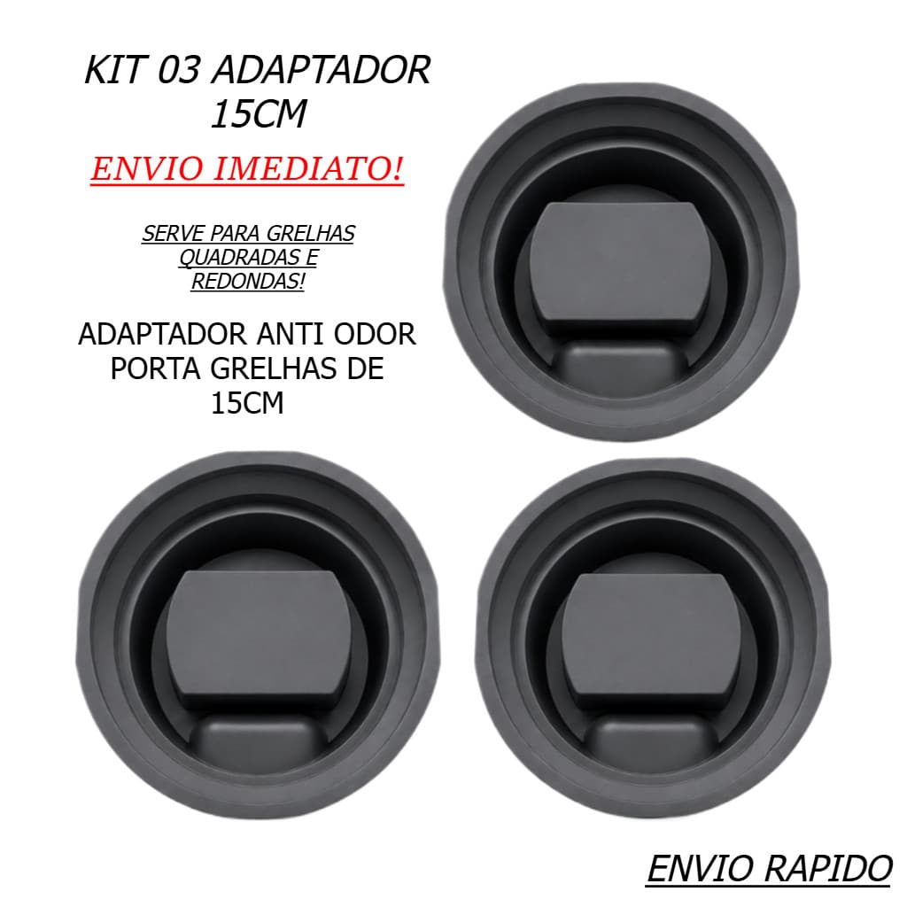 Adaptador Ralo Anti Mau Cheiro De 15CM Porta Grelha Anti Odor e Tira Cheiro Ruim Sem Obra Fácil Instalação